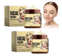 Pemarlis 2 pezzi Beef Tallow Skincare,Honey & Bison Tallow Balm, crema naturale per manzo tallow,100% Erba Fed Tallow Nuovo Beef Tallow Crema per viso, corpo umidità