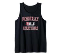 Pemberley Derbyshire Est. 1813 Stampa rossa e bianca invecchiata Canotta