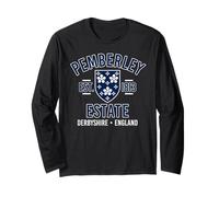 Pemberley Estate Darcy Stemma Stampa Navy Maglia a Manica