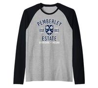 Pemberley Estate Darcy Stemma Stampa Navy Maglia con Maniche Raglan