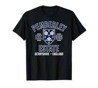 Pemberley Estate Darcy Stemma Stampa Navy Maglietta
