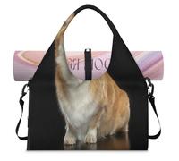 Pembroke Dog Welsh Corgi borsone sportivo con scomparto per scarpe per cani, week-end, per la notte, borsa tote da cabina per palestra, yoga, viaggi, Colore, L, Borsone da viaggio