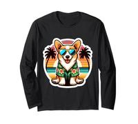 Pembroke Gallese Corgi Proprietario Del Cane Estate Vibes Vacanza Vintage Maglia a Manica