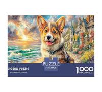 Pembroke Welsh Corg Corgi colorato in Vivid Meadow 1000 pezzi Puzzle per adulti The Impossible Challenge Sviluppo del cervello 38x26 cm/1000 pezzi