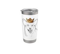 Pembroke Welsh Corgi Cane Indossare Corona Bicchiere termico in acciaio inox doppia parete