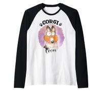 Pembroke Welsh Corgi Cane Mamma Papà Kawaii Dog Doodles Maglia con Maniche Raglan