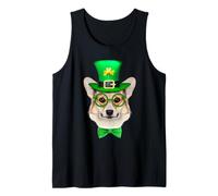 Pembroke Welsh Corgi Dog Lucky Charm Shamrock Patricks Day Canotta