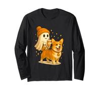 Pembroke Welsh Corgi Halloween Ghost Walking Dog Maglia a Manica