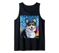 Pembroke Welsh Corgi Ritratto Starry Night Dog Opera d'Arte Canotta