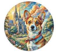 Pembroke Welsh CorgiJigsaw Puzzle 1000 Piece for Adults Kids Round Cute PetsCreative Challenge Family Decorations1000pcs (67.5x67.5cm)
