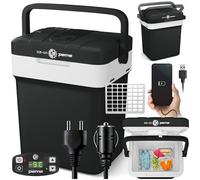peme Essential Frigo Portatile 25,7L - Frigorifero Elettrico con Funzione Caldo/Freddo, Doppia Alimentazione 12V & 230V, Modalità Eco, Porta USB, Chiusura di Sicurezza, per Auto, Camper, Campeggio