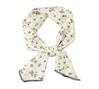 Pemilosci Bandana grande in cotone, fascia per capelli, copertura protettiva, sciarpa per il collo da donna, 71,1 x 71,1 cm, Floreale S32 - Bianco, taglia unica