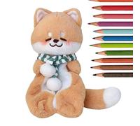 Pen Case - Plush ,Large Capacity Stationery Storage Bag ,Cute Puppy Design | Multi-Functional , Plush Pencil Case For Kids Girls Students College Class Travel Daily Eraser Ruler Marker Sticky Note