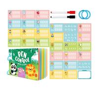 Pen Control Training Cards - Wipe Clean Toy, Erasable Early Education, Kids Handwriting Training Cards | 2-6 anni Old Boys, Girls, asilo | Focus-Enhancing, Thick Cardboard