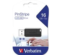 Pen drive 16gb usb 2.0 verbatim pinstripe black