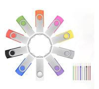 Pen Drive 2GB 10 Pezzi Chiavette USB - Portabilità Pendrive 2 GB Chiave USB Colarate Leggero Penna Usb - FEBNISCTE Girevole Pennette Usb Chiavetta 2 Giga Pennino con Confezione da 10 Cordicella