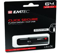 Pen Drive B120 Click Secure Emtec - USB 3.2 - 64 GB - ECMMD64GB123 (Nero)