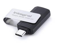Integral Crypto-C - Chiavetta USB da 128 GB, doppia crittografata, AES-XTS 256-bit, crittografata hardware, USB 3.2 con doppia password sicura, certificata FIPS 197, compatibile con Mac, MacBook, PC,