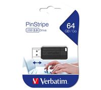 Pen Drive Store'n'Go Pinstripe Verbatim - USB 2.0 - 64GB - 49065 (Nero)