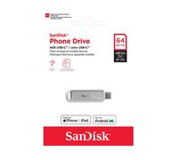 SanDisk Phone Drive with USB-C - 64GB Arctic, White - SDIXS0N-064G-GN6NE