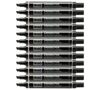PEN N60 MARCATORE PERMANENTE PUNTA SCALPELLO NERO 12 PEZZI SET DI PENNE PER SCRI
