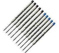 Pen Savings Ricariche per penna a sfera compatibili con penne a sfera Sheaffer, K Style, confezione da 10, punta media, scrittura liscia, punta da 1,0 mm (assortiti (5 nero/5 blu))