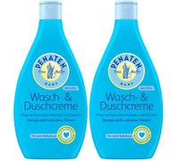 Penaten Crema per il lavaggio e la doccia, gel doccia delicato e shampoo per bambini, senza parabeni e coloranti, appositamente progettata per neonati, 400 ml (Confezione da 2)
