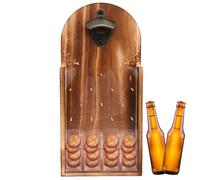 Penbinmall Apribottiglie Magnetico da Parete in Legno con Contenitore di Raccolta, Apribottiglie di Birra, Regalo per Uomini