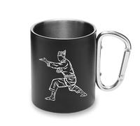 Pencak Silat - Tazza in metallo con moschettone per arti marziali, tazza da campeggio