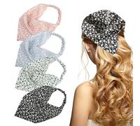 Pence & Moon Collective 4 bandane per donne, triangolari floreali, fasce per capelli in chiffon, per donne e ragazze, accessorio per capelli