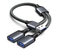 Pence & Moon Collective Splitter USB, adattatore doppio USB 1 in 2 out, convertitore diviso per caricabatterie e ricarica dati, compatibile con computer portatili, Mac, PS5, tastiera, mouse, stampante