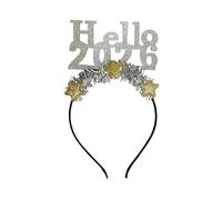 PENCHEAK Accessorio per la testa del cerchio di Capodanno del 2026 glittera la fascia per capelli per la festa della famiglia Dressingup Festival accessori per capelli per la vigilia dell'anno