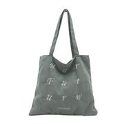 PENCHEAK Borsa a tracolla con lettere ricamate in velluto a coste per le donne Borsa a tracolla casual di grande capacità per la scuola e i viaggi Borsa a tracolla in velluto a coste, Verde chiaro