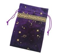PENCHEAK Borsa in flanella per tarocchi con coulisse, dadi per feste, gioielli, rune, organizer per tarocchi e oracoli, carte oracoli