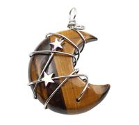 PENCHEAK Cristalli Curativi Moon Cioncenti Mezzaluna Moon And Star Necklace Biielli in Pietra Naturale per Le Donne Stone Guarigione