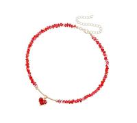 PENCHEAK Elegante Collana Simboli D'amore Con Accenti E Delicate Perle Vetro Catena Del Collo Ideale Per Usare Quotidianamente Gioielli A Cuore In Vetro Elegante