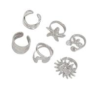 PENCHEAK Eleganti Girasoli Irregolari A Stelle Stelle Aperti Eleganti Dito Regolabili In Oro O Argento Dichiarazione Coppia