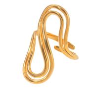 PENCHEAK Irregolare semplice anello regolabile oro apertura dito in acciaio inox texture adatto per varie occasioni alla moda, Misura unica, come descritto, come descritto