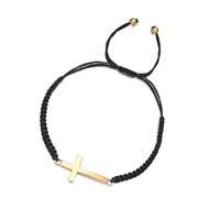 PENCHEAK Moda Semplice Crocifisso Corda Intrecciata Braccialetto Fatto A Mano Lunghezza Regolabile Catena Monili Per Gli Uomini Delle Donne Di, Misura unica, come descritto