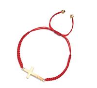 PENCHEAK Moda Semplice Crocifisso Corda Intrecciata Braccialetto Fatto A Mano Lunghezza Regolabile Catena Monili Per Gli Uomini Delle Donne Di, Misura unica, come descritto