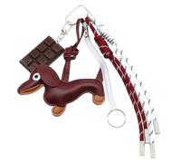 PENCHEAK PU Keyring Chocolate Keychain Chiave Catene Castano BASSATTO NYLON ROPE KeyHolditers Per Le Decorazioni Dello Zaino Per Sacchetti Per Cani Sacchetti Per Cani Gustcinetto Cioccola