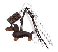 PENCHEAK PU Keyring Chocolate Keychain Chiave Catene Castano BASSATTO NYLON ROPE KeyHolditers Per Le Decorazioni Dello Zaino Per Sacchetti Per Cani Sacchetti Per Cani Gustcinetto Cioccola