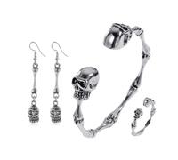 PENCHEAK Scepting A Ciondolo Skull Set Orecchini In Bracciale Per Braccialetti Braccialetti Halloween.