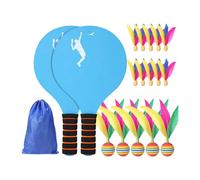 PENCHEAK Set da 18 Pezzi Professionale da Cricket per Bambini, batminton, comprese Racchette in Legno e Palline di qualità, Giocattolo per Bambini, Giocattolo Sportivo per Bambini.