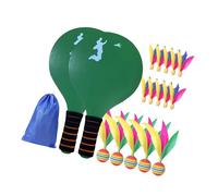 PENCHEAK Set da 18 Pezzi Professionale da Cricket per Bambini, batminton, comprese Racchette in Legno e Palline di qualità, Giocattolo per Bambini, Giocattolo Sportivo per Bambini.