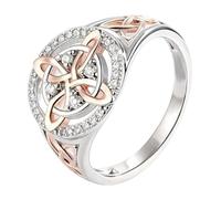 PENCHEAK Sofisticati anelli in rame, pietre di zircone, regali ideali | Eleganti anelli in rame a forma geometrica con zircone a doppia tonalità per un comodo utilizzo tutto il giorno nelle taglie