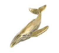 PENCHEAK Statuetta decorativa vintage in ottone anticato a forma di balena, per gli appassionati di marina e per gli amanti dello styling degli interni, regalo per gli amanti del modello dettagliato