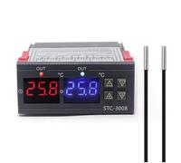 PENCHEAK Termostato Temperatura A Doppia Display Digitale Controller A Doppia Sonda Termostato per L'agricoltura Vari Frigorifero Controllo della Temperatura