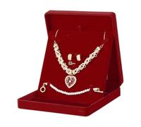 PENCHEAK Velluti portatili Display Case Contenitore di Immagazzinaggio Per Anelli Collane Orecchini Fidanzamento Gioielli Regalo Scatola di Gioielli di Nozze
