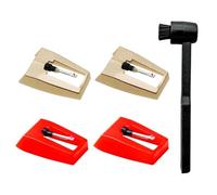 PENCHEAK Vinyls Record Player Ago in Plastica Aggiornamento Record Aghi Stilus Plastica Stilus Sostituzione con Pennello per Pulizia Spazzole Pulizia
